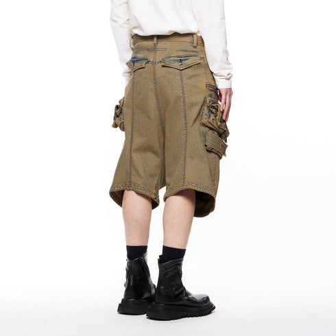 JULIUS 847PAM8-ID Indigo / Indigo Denim Short Cargo Pants